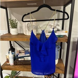 Size small chain detail chiffon top